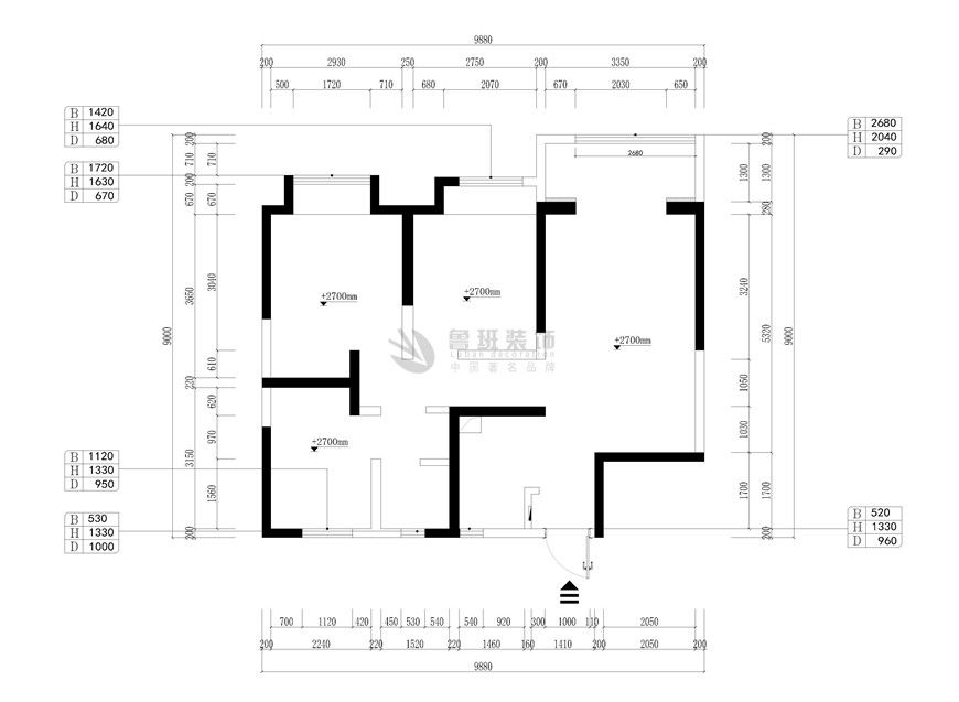 湖居筆記,現代輕奢風格,原始戶型圖
