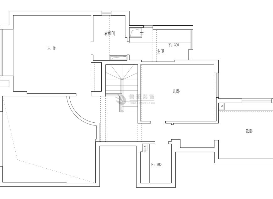 逸翠園港式風格效果圖,二層原始戶型