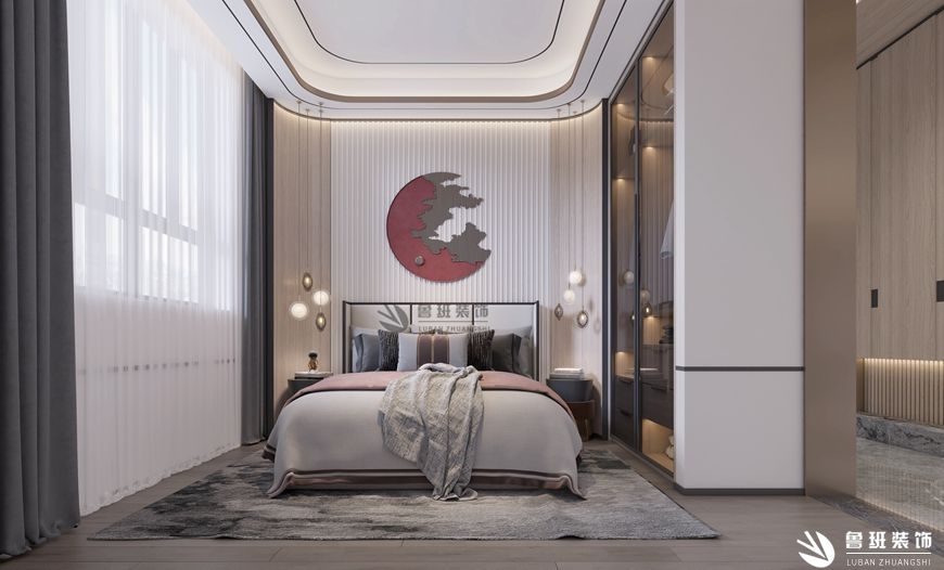 北方融城,現代中式風格,臥室